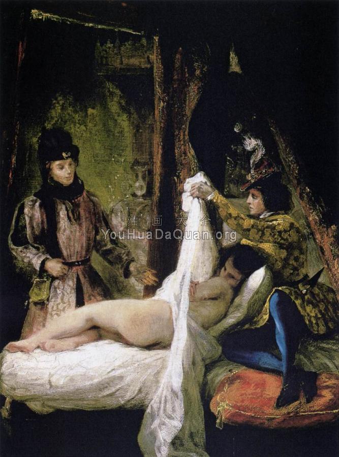 Louis d'Orleans Showing his Mistress - 欧仁·德拉克洛瓦